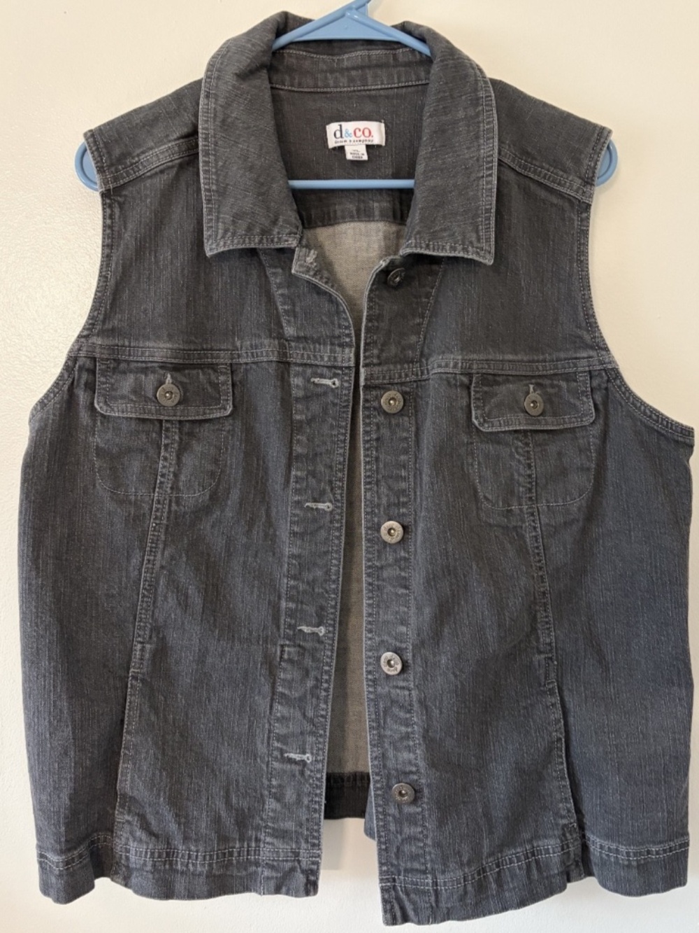 Women's Denim Chest Flap Pockets Vest Ladies Casual Jean Sleeveless Jacket Coat